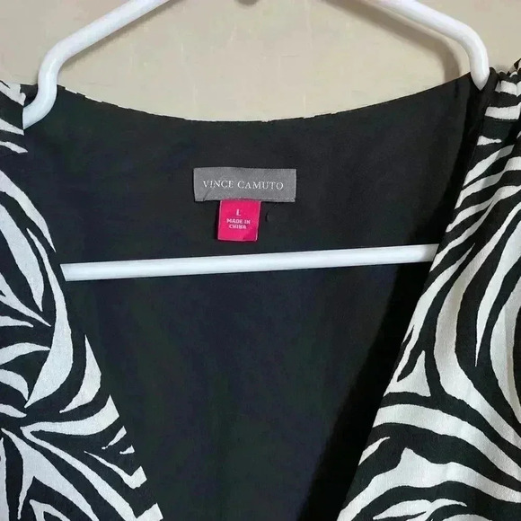 Vince Camuto Zebra Print Asymmetrical Wrap‎ Dress - Picture 9 of 12